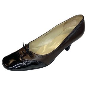 Ladies Salvatore Ferragamo Square Toe 2 Tone Pumps Size 9